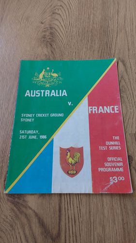 Australia v France 1986 Rugby Programme