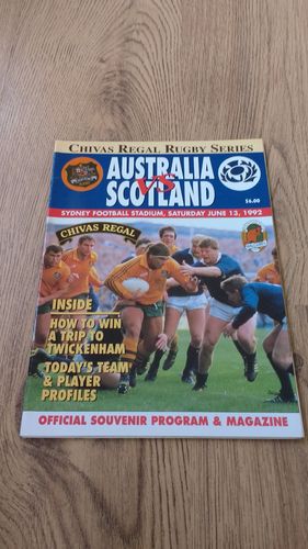 Australia v Scotland 1992 1st Test Rugby Programme