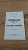Southern Counties v Australia 1966 Rugby Programme