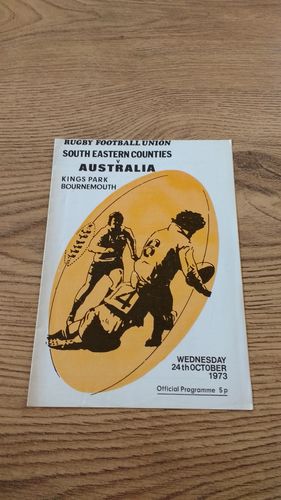 South Eastern Counties v Australia 1973 Rugby Programme