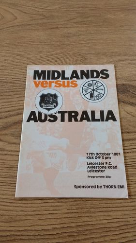 Midlands v Australia 1981 Rugby Programme