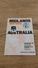 Midlands v Australia 1981 Rugby Programme