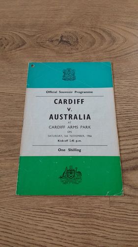 Cardiff v Australia 1966 Rugby Programme
