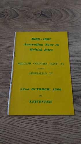 Midland Counties East v Australia 1966 Rugby Programme