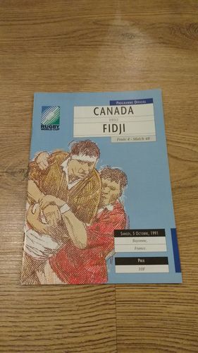 Canada v Fiji RWC 1991 Programme