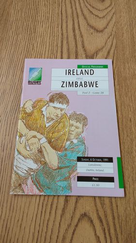 Ireland v Zimbabwe 1991 Rugby World Cup Programme