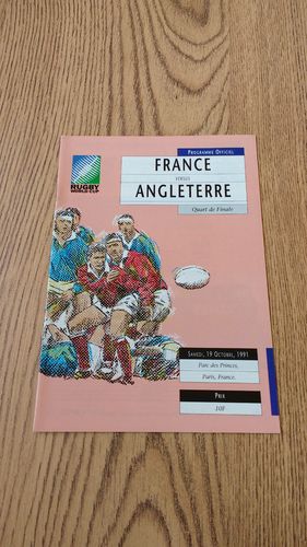 France v England Quarter-Final Rugby World Cup 1991 Programme