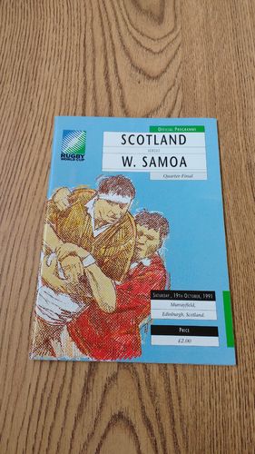 Scotland v Western Samoa 1991 Rugby World Cup Quarter-Final Programme