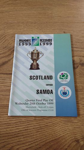 Scotland v Samoa 1999 Rugby World Cup Quarter-Final Play-Off Programme