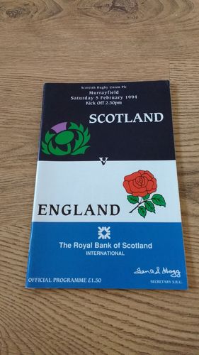 Scotland v England 1994 Rugby Programme