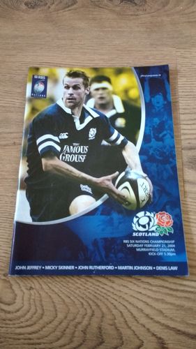 Scotland v England 2004 Rugby Programme