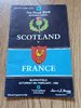 Scotland v France 1988 Rugby Programme
