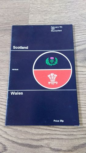 Scotland v Wales 1981 Rugby Programme