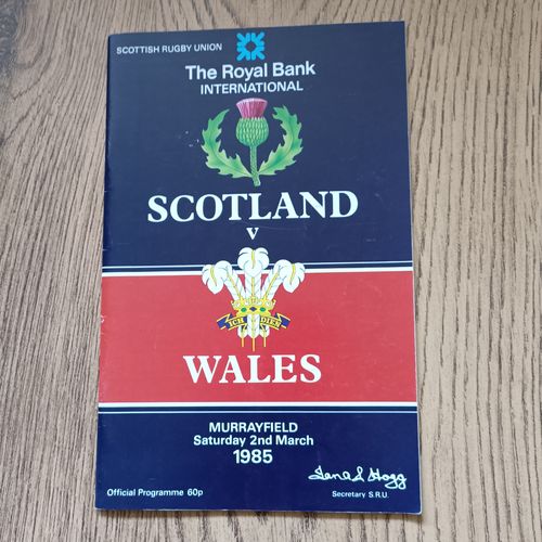 Scotland v Wales 1985 Rugby Programme