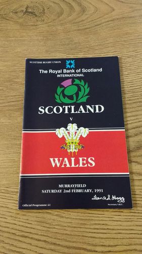 Scotland v Wales 1991 Rugby Progamme