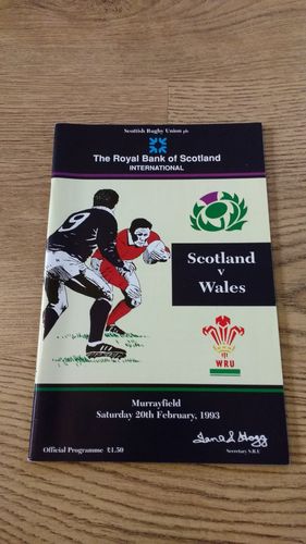 Scotland v Wales 1993 Rugby Programme