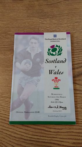 Scotland v Wales 1995 Rugby Programme