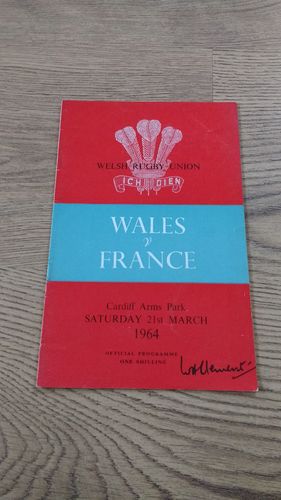 Wales v France 1964 Rugby Programme
