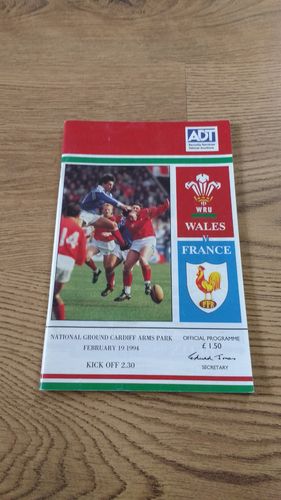 Wales v France 1994 Rugby Programme