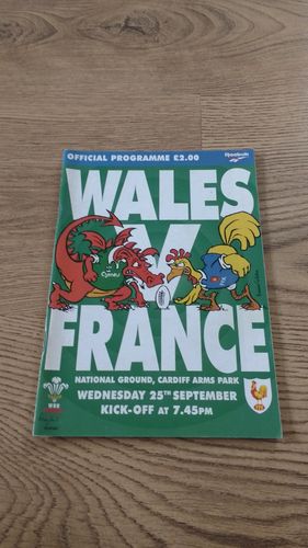 Wales v France Sept 1996 Rugby Programme