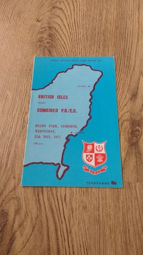 Comb Poverty Bay-East Coast v British Lions 1977 Rugby Programme