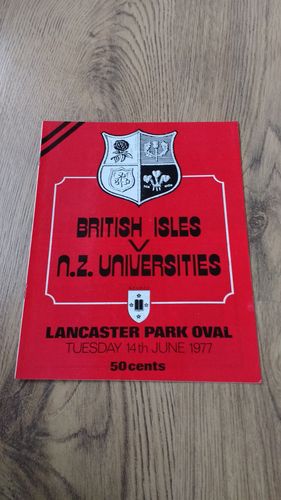 New Zealand Universities v British Lions 1977 Rugby Programme