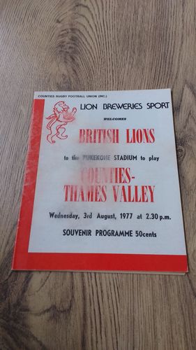 Counties - Thames Valley v British Lions 1977 Rugby Programme