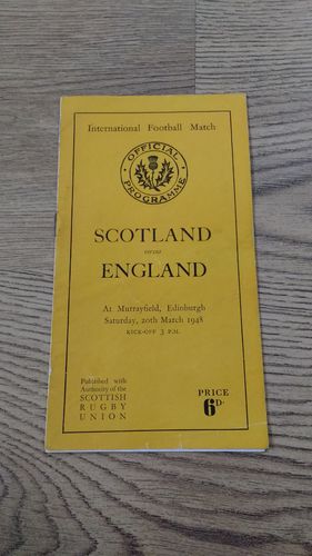 Scotland v England 1948 Rugby Programme
