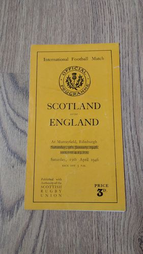 Scotland v England 1946 Rugby Programme