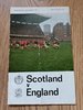 Scotland v England 1972 Rugby Programme