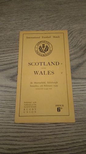 Scotland v Wales 1949 Rugby Programme