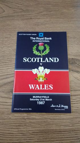 Scotland v Wales 1987 Rugby Programme