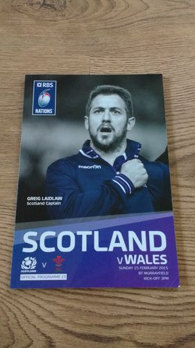 Scotland v Wales Feb 2015 Rugby Programme