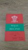 Wales v Ireland 1955 Rugby Programme