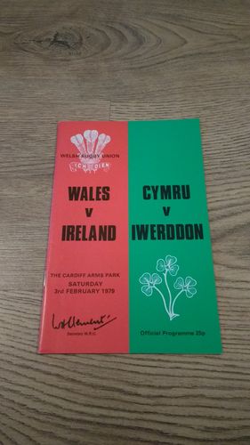 Wales v Ireland 1979 Rugby Programme