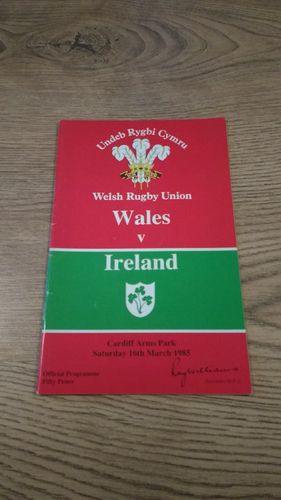 Wales v Ireland 1985 Rugby Programme