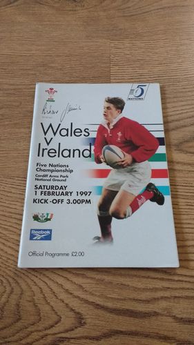 Wales v Ireland 1997 Rugby Programme
