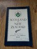Scotland v New Zealand 1954 Rugby Programme