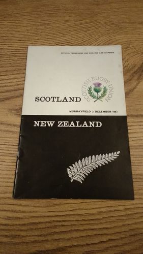 Scotland v New Zealand 1967 Rugby Programme