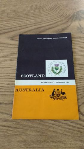 Scotland v Australia 1966 Rugby Programme