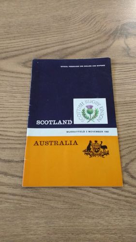 Scotland v Australia 1968 Rugby Programme