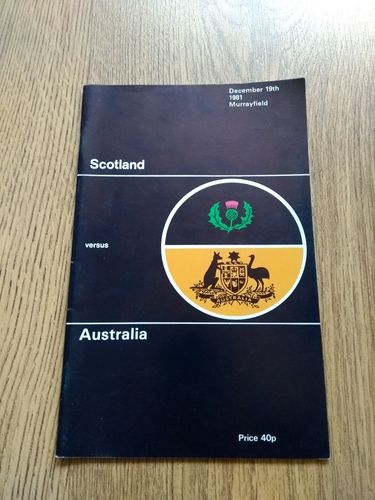 Scotland v Australia 1981 Rugby Programme