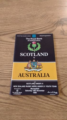 Scotland v Australia 1988 Rugby Programme