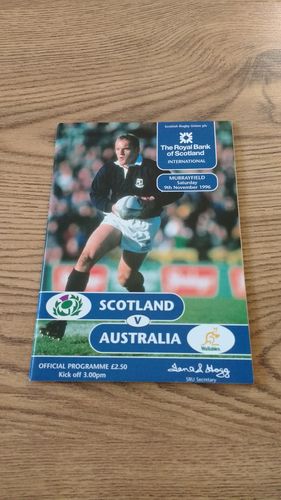 Scotland v Australia 1996 Rugby Programme