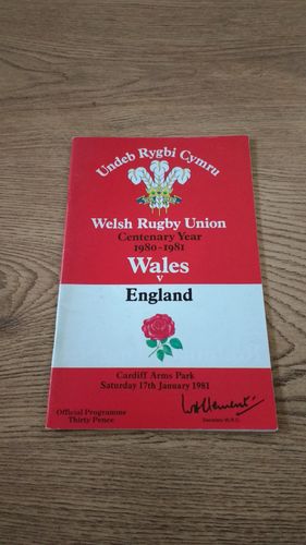 Wales v England 1981 Rugby Programme