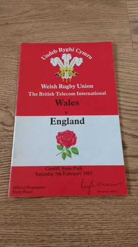 Wales v England 1983 Rugby Programme