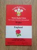 Wales v England 1985 Rugby Programme