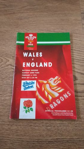 Wales v England 1993 Rugby Programme