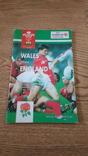 Wales v England 1995 Rugby Programme