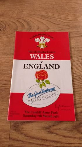 Wales v England 1987 Rugby Programme